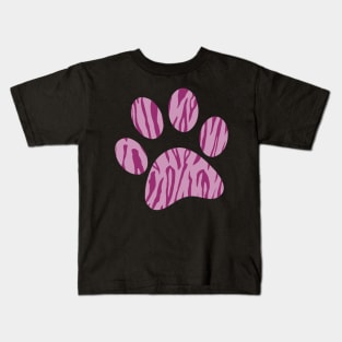 Pink Tiger Print Kids T-Shirt